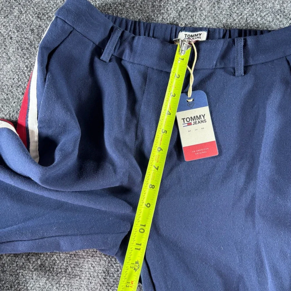 Tommy Jeans Trousers Womens 28 Navy Blue Side Stripe NWT Sporty Casual Pants